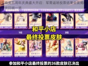 和平精英五周年庆典盛大开启：军需返场投票结果全面揭晓经典物资回顾一览