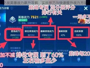 诸王之战英雄战力飙升攻略：实战技巧与快速提升战力方法揭秘