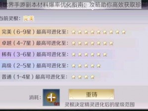 完美世界手游副本材料爆率优化指南：攻略助你高效获取珍稀物品