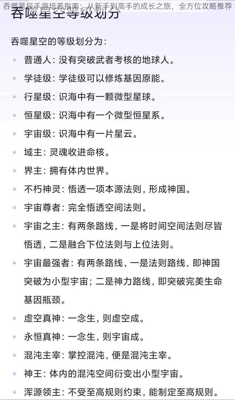 吞噬星辰手游培养指南：从新手到高手的成长之旅，全方位攻略推荐