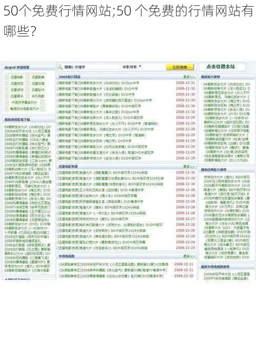 50个免费行情网站;50 个免费的行情网站有哪些？