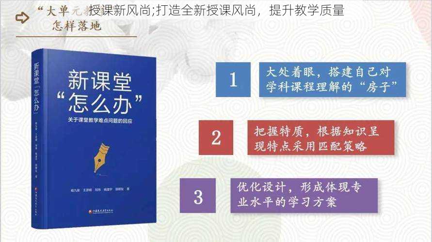 授课新风尚;打造全新授课风尚，提升教学质量