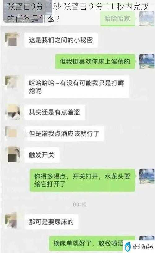 张警官9分11秒 张警官 9 分 11 秒内完成的任务是什么？