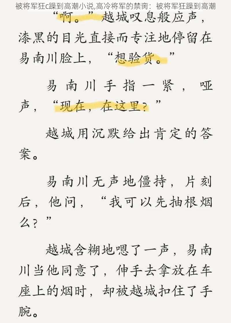 被将军狂c躁到高潮小说,高冷将军的禁脔：被将军狂躁到高潮