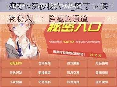 蜜芽tv深夜秘入口_蜜芽 tv 深夜秘入口：隐藏的通道