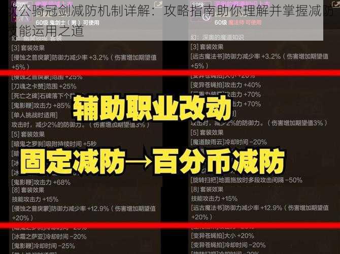 坎公骑冠剑减防机制详解：攻略指南助你理解并掌握减防技能运用之道