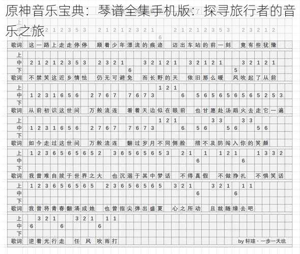 原神音乐宝典：琴谱全集手机版：探寻旅行者的音乐之旅