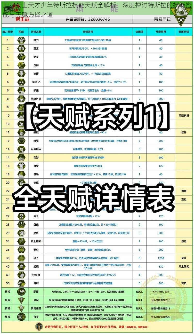 王牌战士天才少年特斯拉技能天赋全解析：深度探讨特斯拉的技能搭配与天赋选择之道